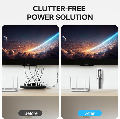 Rotating USB Outlet Extender Stick with Adjustable Power Strip